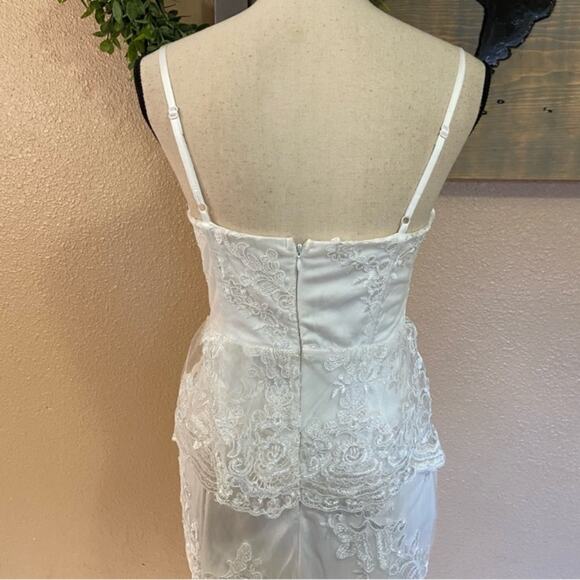 NWOT Lulus Eternal Passion White Lace Bustier Peplum Mermaid Maxi Dress - Picture 5 of 8